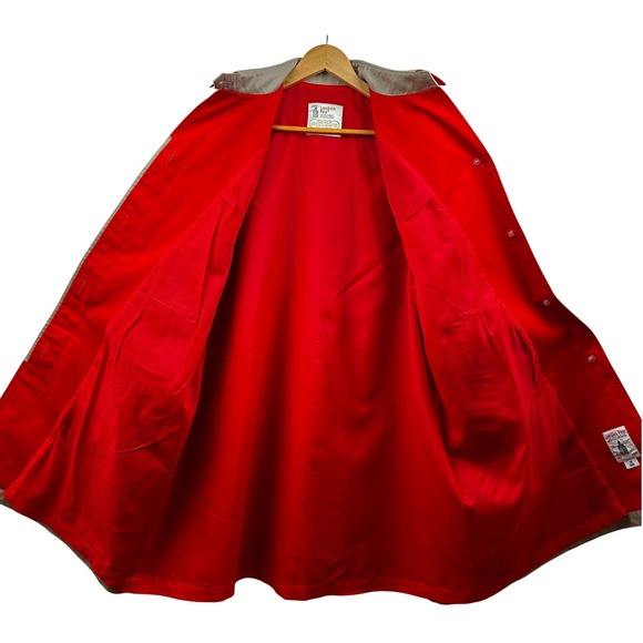 London Fog‎ Vintage Swing Coat Womens 14 Red Lined Classic Trench Parisian Style - Picture 4 of 11